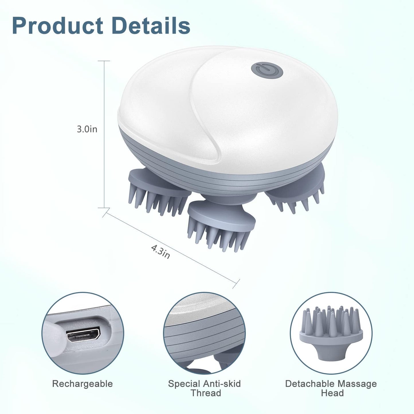 E'ehsaas - Electric Scalp Massager with 4 Removable Claws – Rechargeable, Waterproof & Multi-Purpose - 1 Month Warranty ⭐⭐⭐⭐⭐ (4.9/5) 800 Reviews