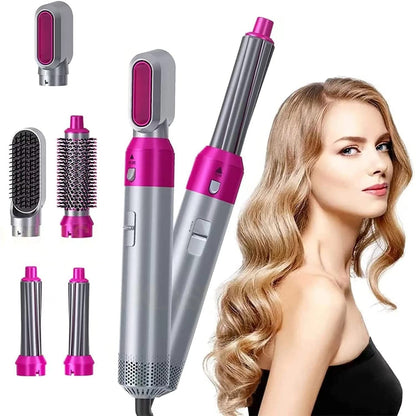 E'ehsaas 5-in-1 Multifunctional Hair Dryer Styling Tool, Detachable Multi-Head Hot Air Comb, Ion Automatic Suction Hair Curler, Hot Air Blower Styler, and Volumizer Hair Brush (Multicolor Pack of 1)