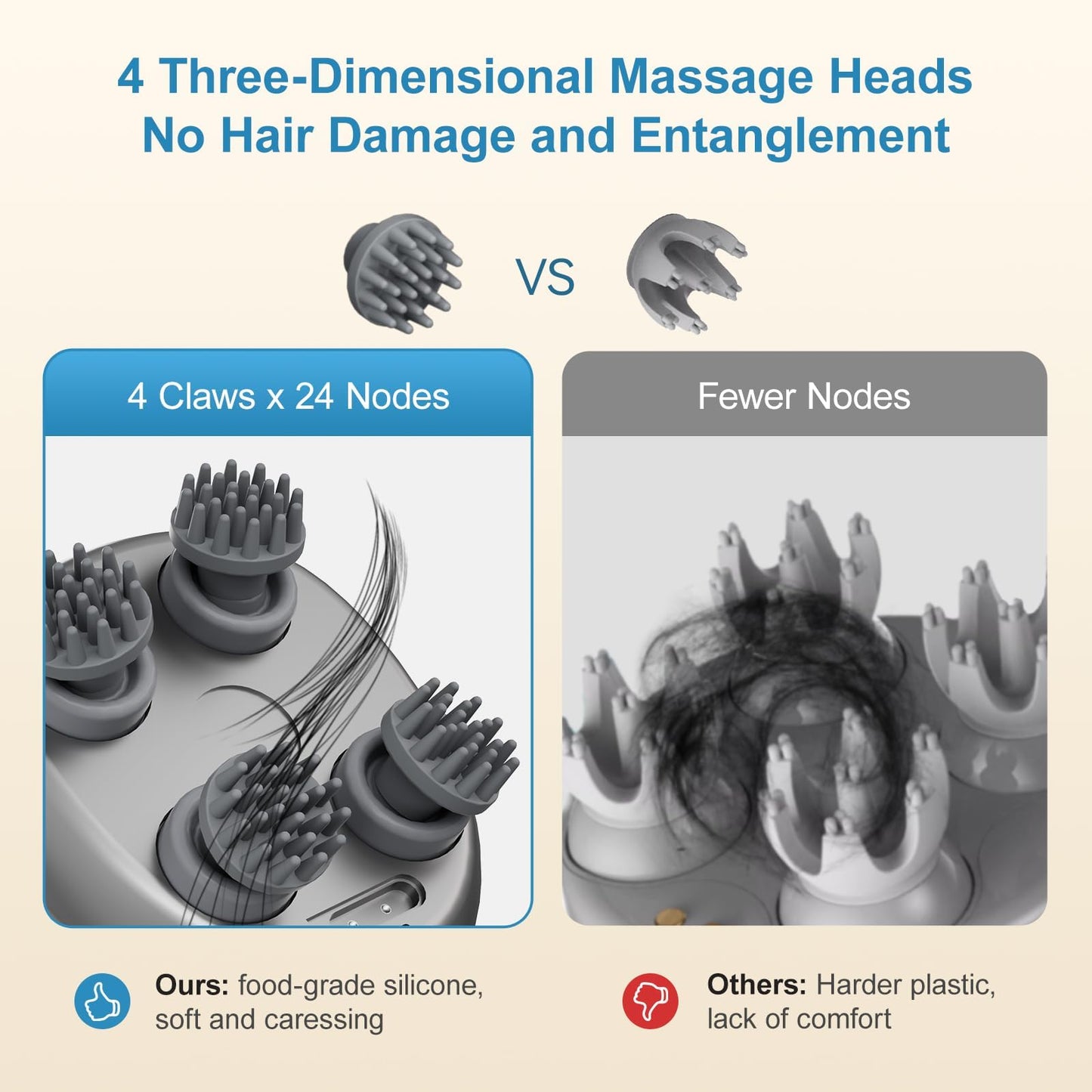 E'ehsaas - Electric Scalp Massager with 4 Removable Claws – Rechargeable, Waterproof & Multi-Purpose - 1 Month Warranty ⭐⭐⭐⭐⭐ (4.9/5) 800 Reviews